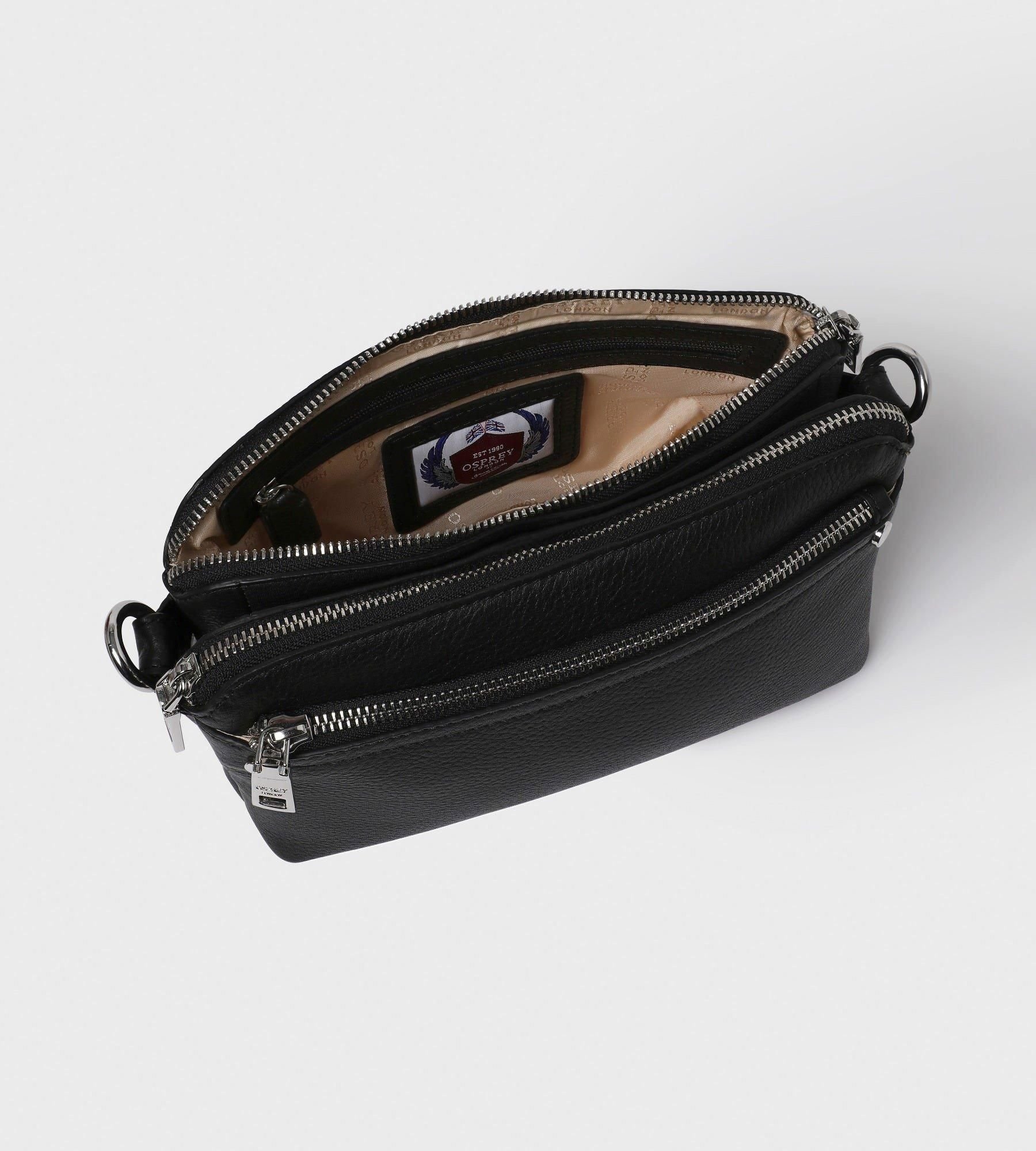 OSPREY LONDON OSPREY LONDON Women's The Stella Leather Crossbody Bag in Black - 4