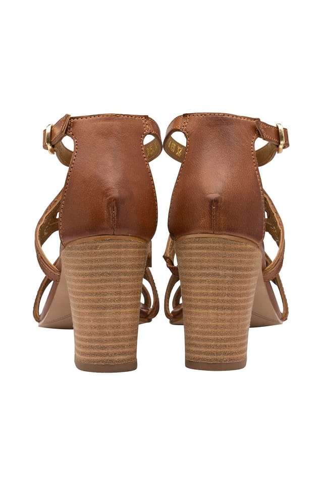 Ravel Ravel Women's 'Coreen' Leather Block-Heel Sandals in Tan - 3