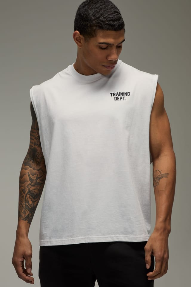 Training Dept. Training Dept. Men's Training Dept Drop Arm Hole Tank in White - 3