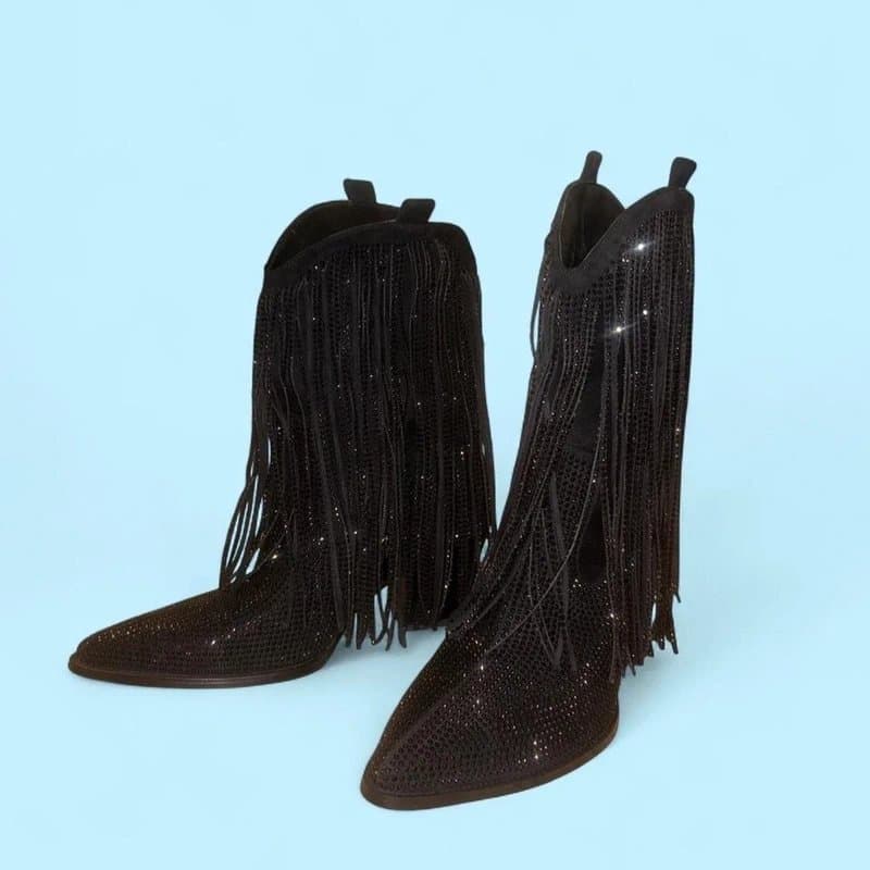 ASOS Black tassle boots