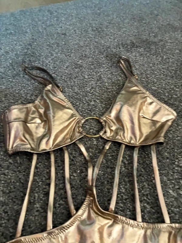 River Island River Island gold swimsuit size 10