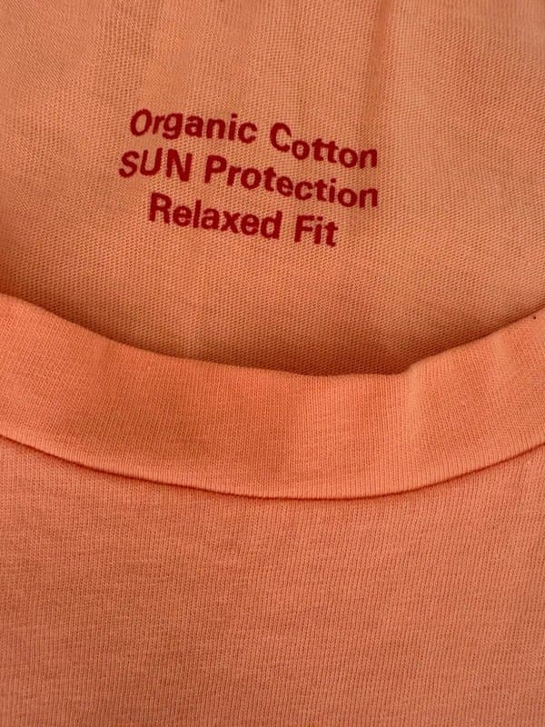 Hugo Boss HUGO boss Organic Cotton Sun Protection Relaxed Fit T-Shirt Peach Size L