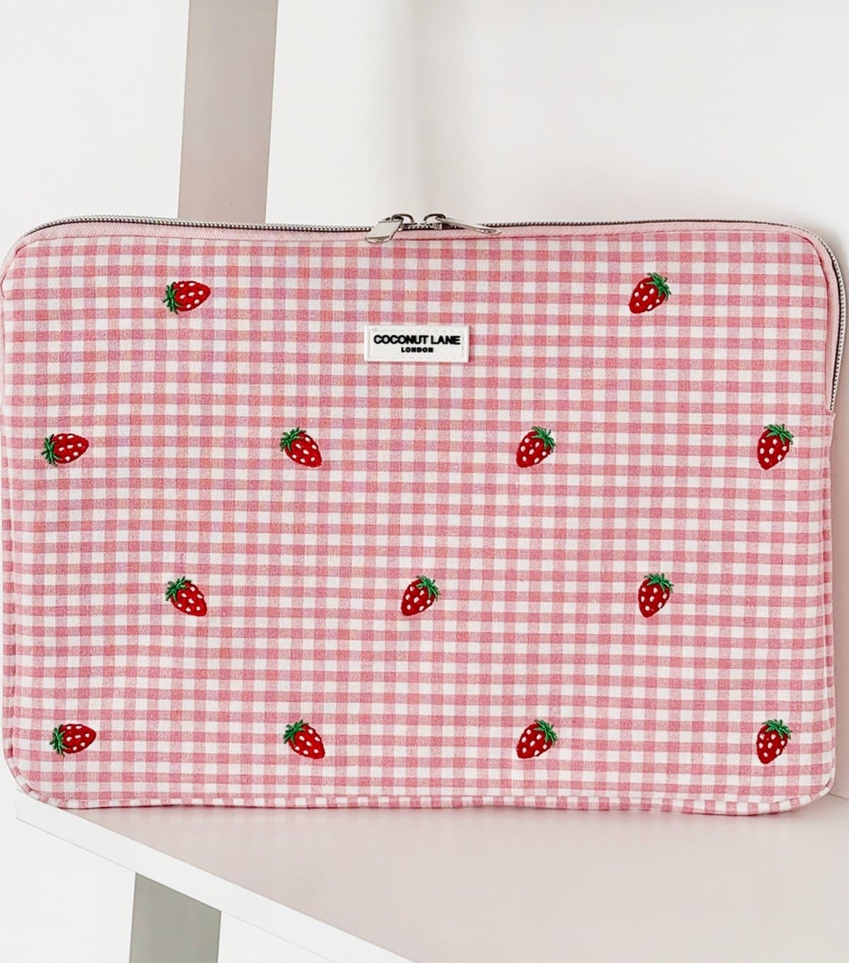 Coconut Lane Pink Strawberry Picnic Laptop Sleeve Coconut Lane New Look