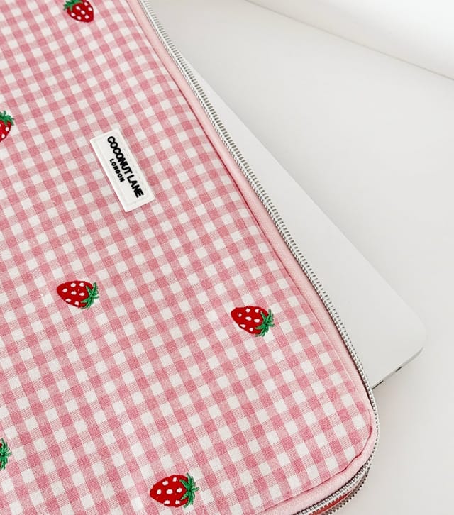 Coconut Lane Pink Strawberry Picnic Laptop Sleeve Coconut Lane New Look - 2