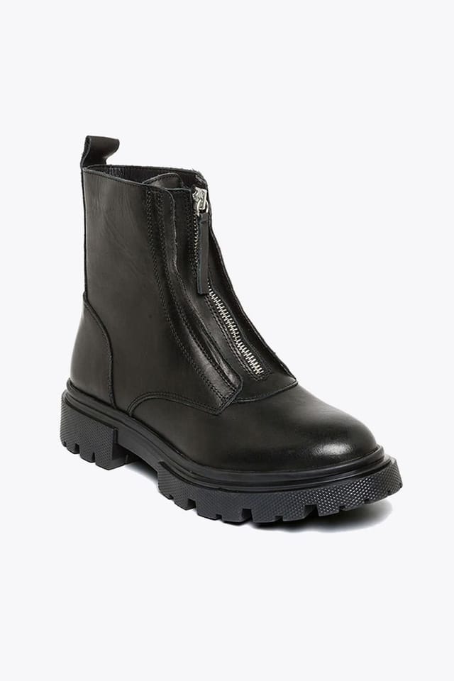 Steve Madden STEVE MADDEN Women's 'Rilana Ankle Boot Black' Leather Boots in Black - 3
