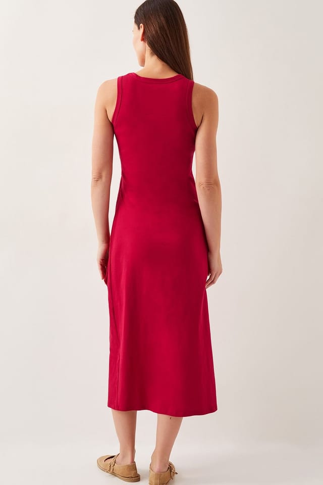 Monsoon Monsoon Women's Sleeveless Tie-Side Column Midi Dress Red - 3