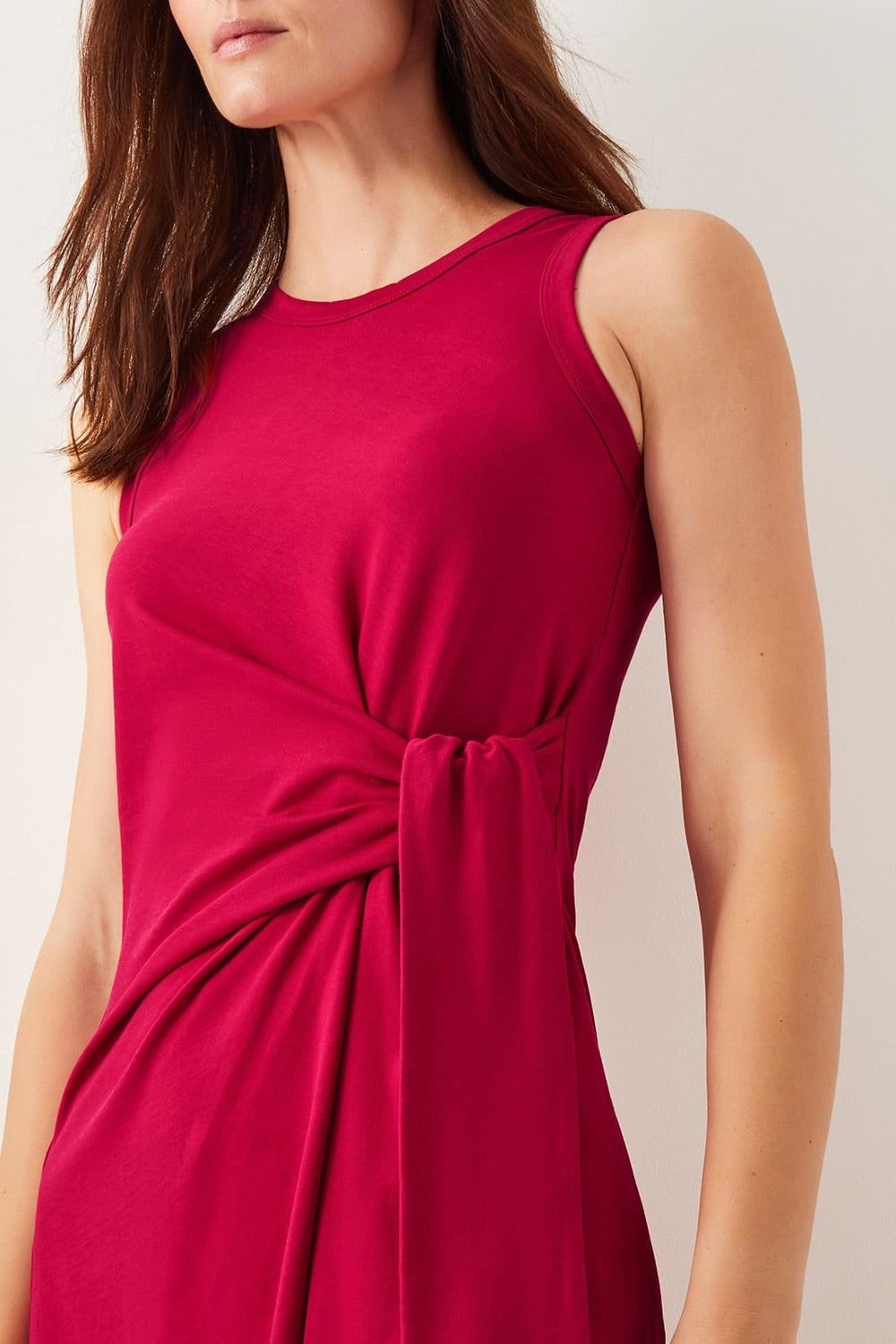 Monsoon Monsoon Women's Sleeveless Tie-Side Column Midi Dress Red - 4