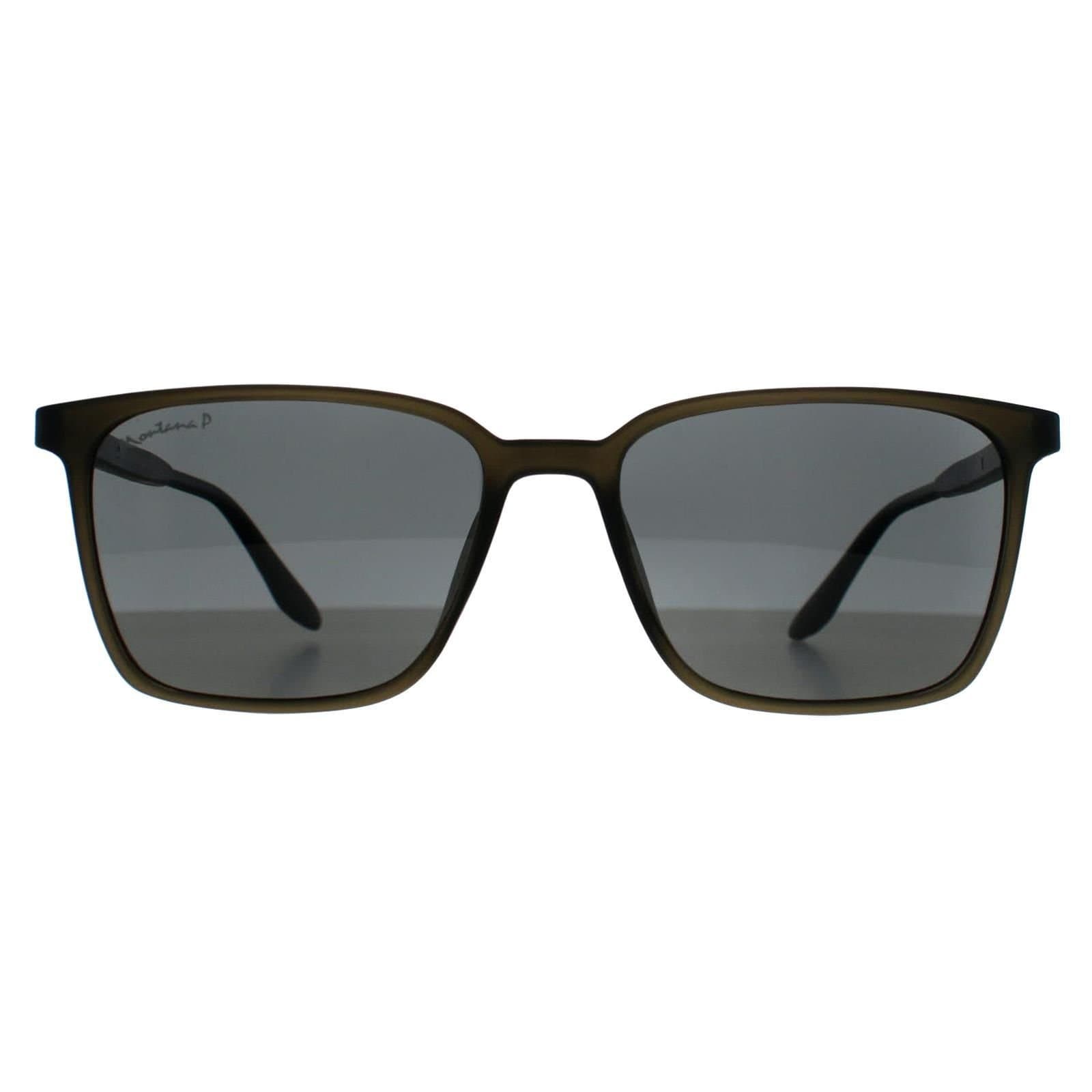 montana montana Men's Square Matte Grey Smoke Polarized MP186