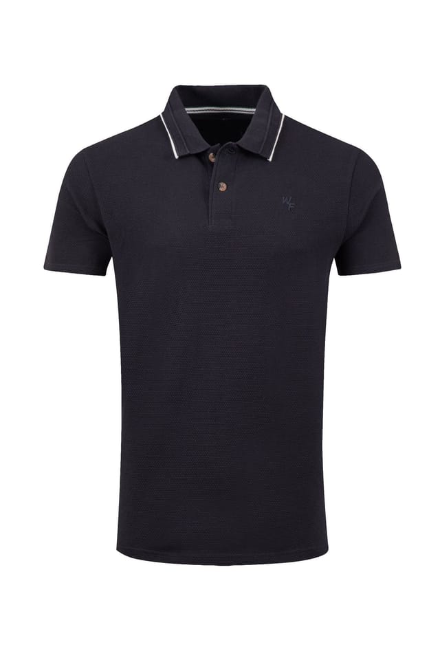 Weird Fish Weird Fish Men's Powell Textured Polo Shirt in Midnight - 2