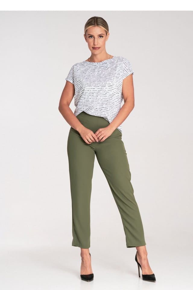 Love Lace Love Lace Women's Simple Short Sleeve Round Neck Blouse with Back Clasp - 2