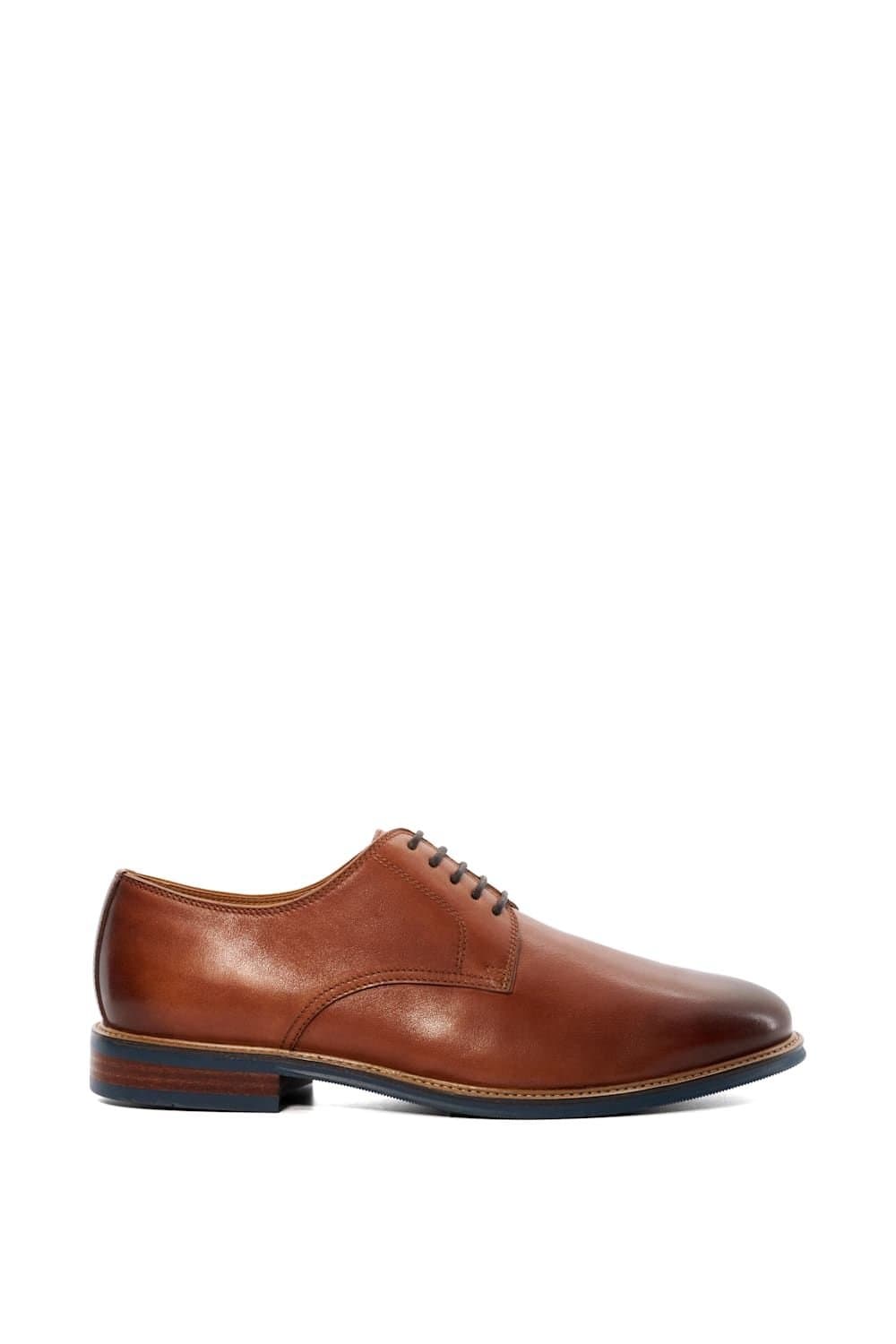 Dune London Dune London Men's Wide Fit 'Stanleyy' Leather Lace Up Shoes in Brown