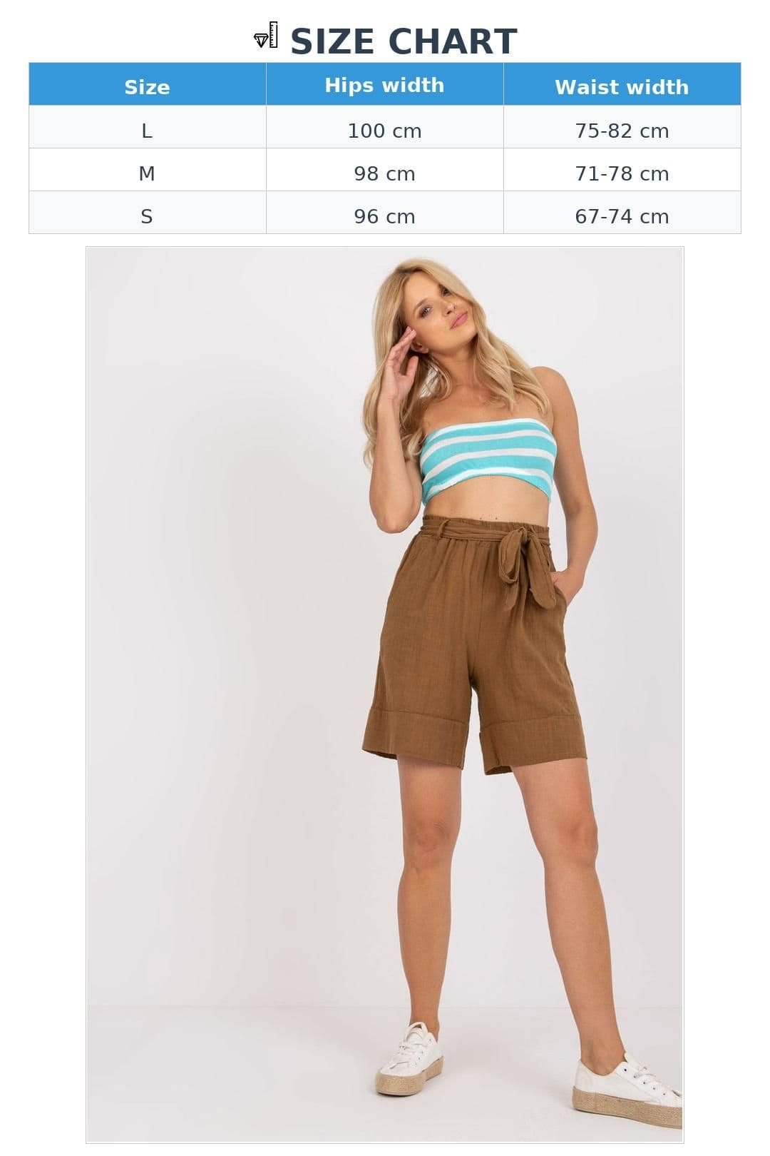 Love Lace Love Lace Women's High Waisted Tie Waist Shorts with Pockets in Brown - 4