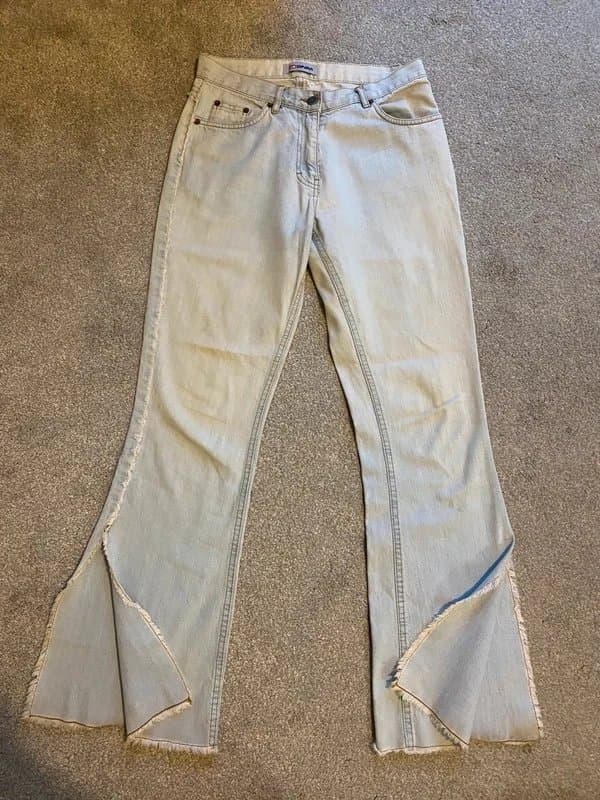 Diesel Vintage Y2K diesel denim light wash flared jeans with slits