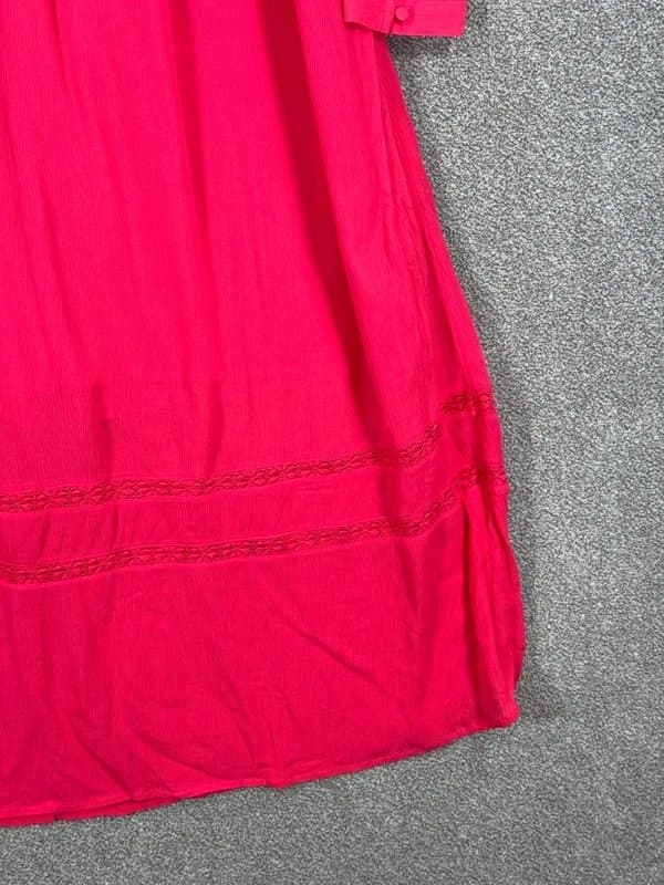 Per Una M&S Per Una Pink Boho Midi Dress Viscose Long Sleeve UK 10 BNWT