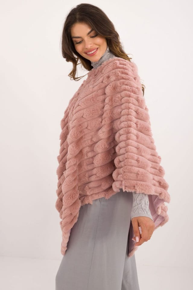 Love Lace Love Lace Women's Casual Lined Polyester Textured Poncho in Pink - 2