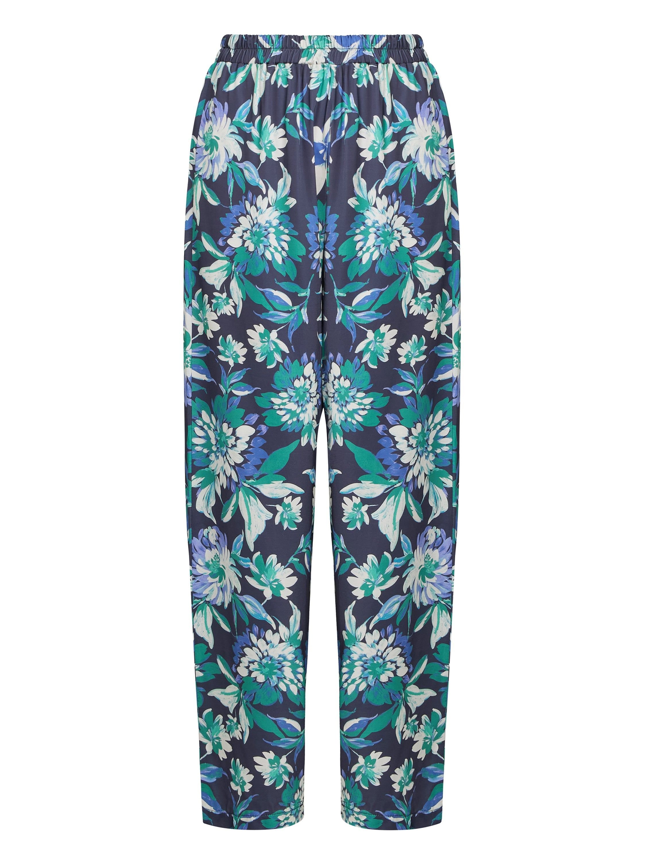 Gina Bacconi Gina Bacconi Women's Quinn Satin Pull On Wide Leg Trouser in Blue - 4