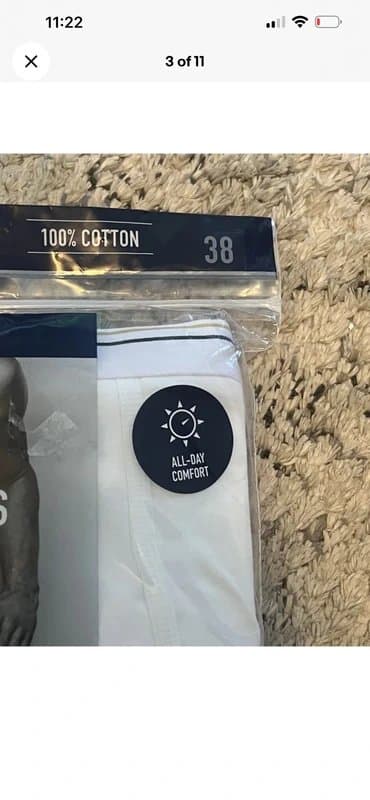 Stafford Stafford Full-Cut Briefs 6-Pack 100% Cotton Tagless White Size 38 NEW