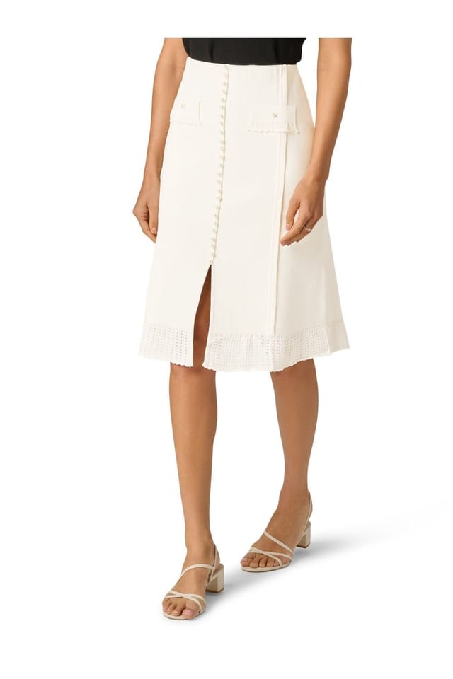Adrianna Papell Adrianna Papell Women's Button Sweater Skirt in Ivory - 2