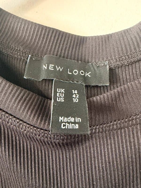 New Look ladies black ribbed new look bodysuit size 14