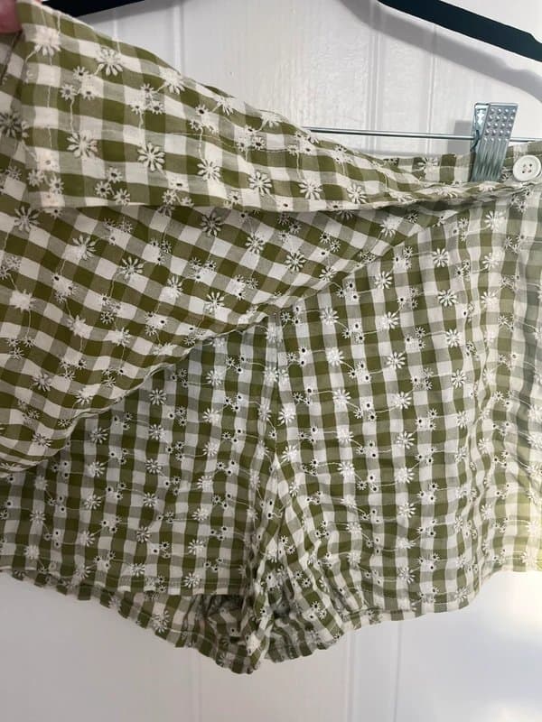 ASOS ASOS Green gingham floral skort