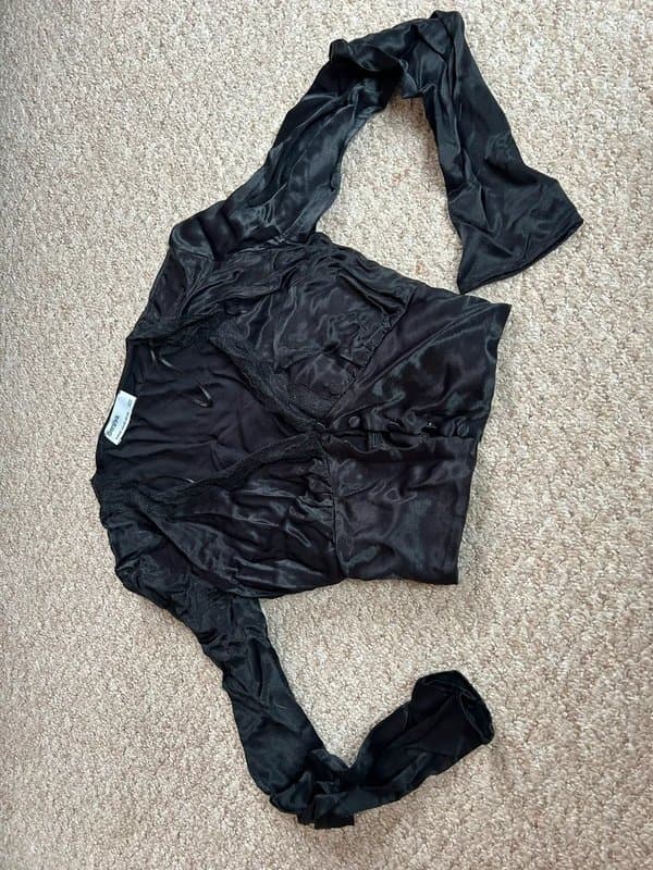 Bershka Lace Trim Satin Top