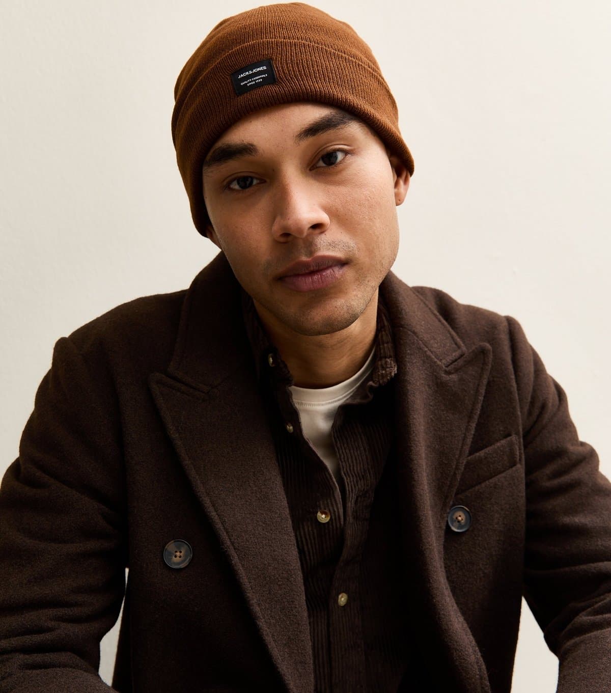 jack & jones Jack & Jones Burnt Orange Ribbed Beanie Hat