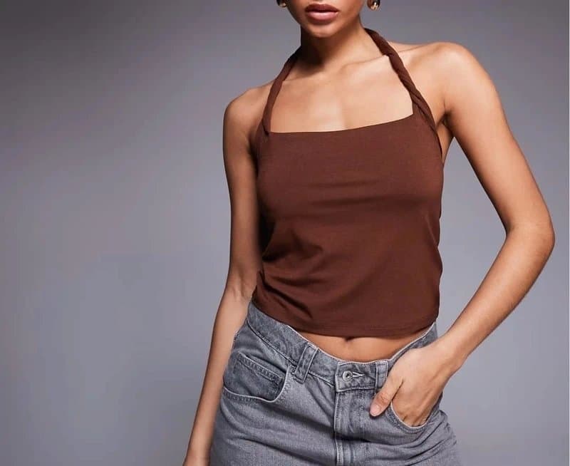 ASOS Design Twist Halter Top