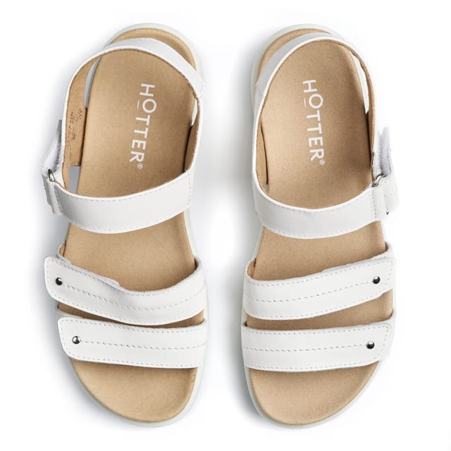 Hotter Hotter Women's Wide Fit 'Venice' Sandals in White - 3