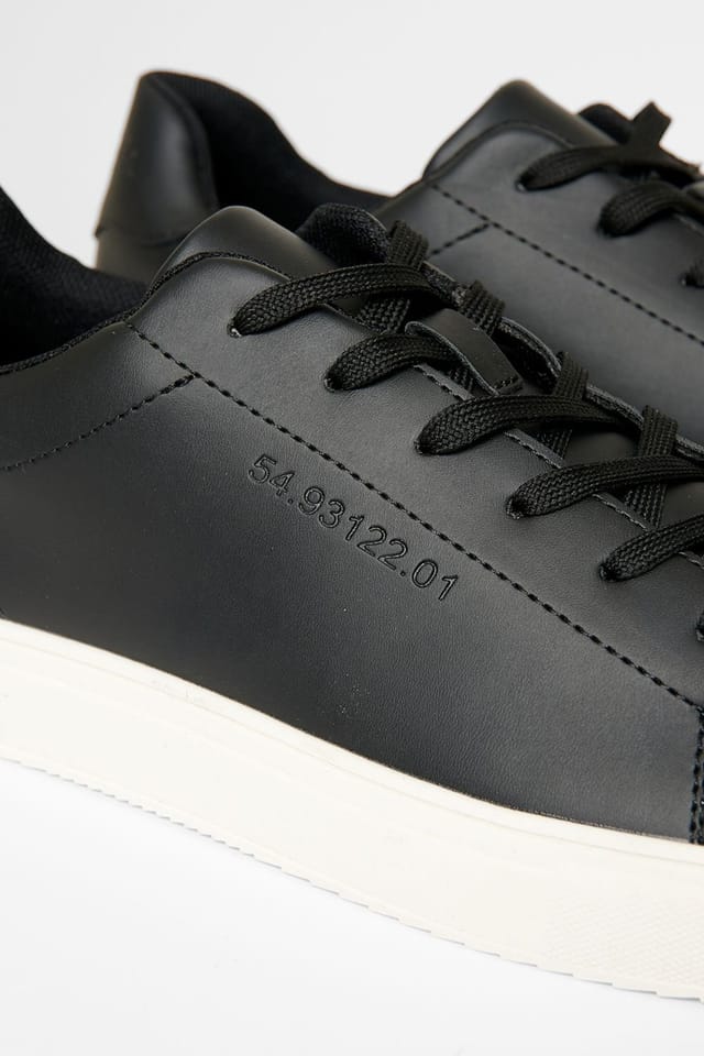 Threadbare Threadbare Men's Lace-Up Faux Leather Court Trainers in Black - 3