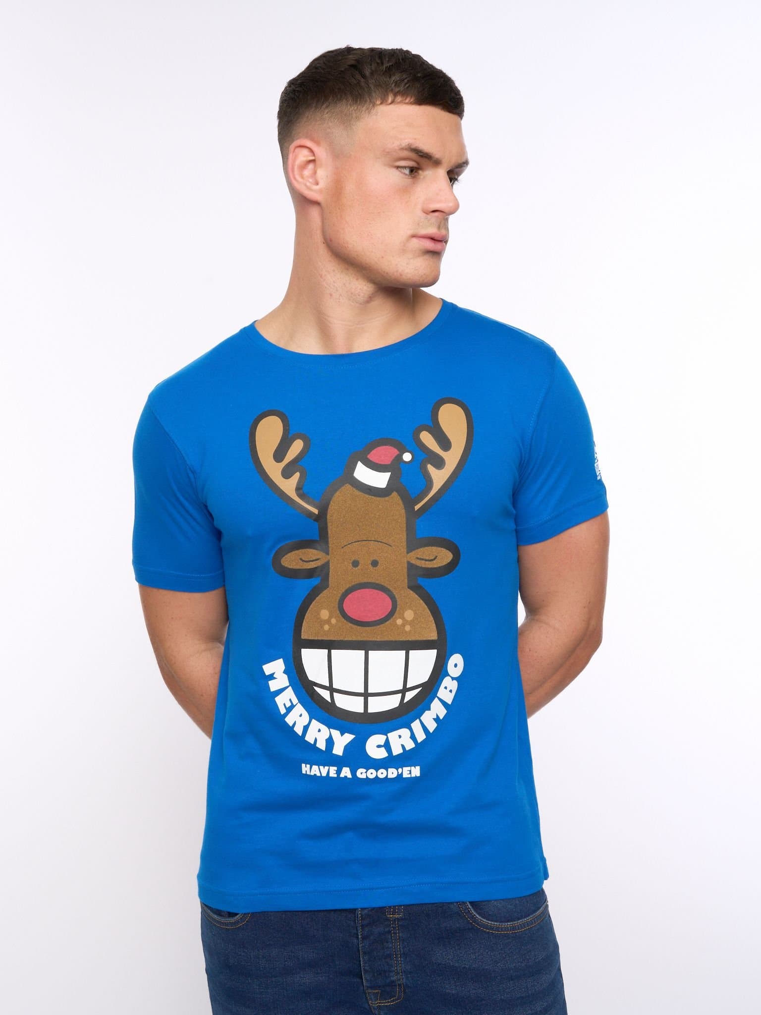 Xplicit Xplicit Men's Rednose Xmas T-Shirt in Blue