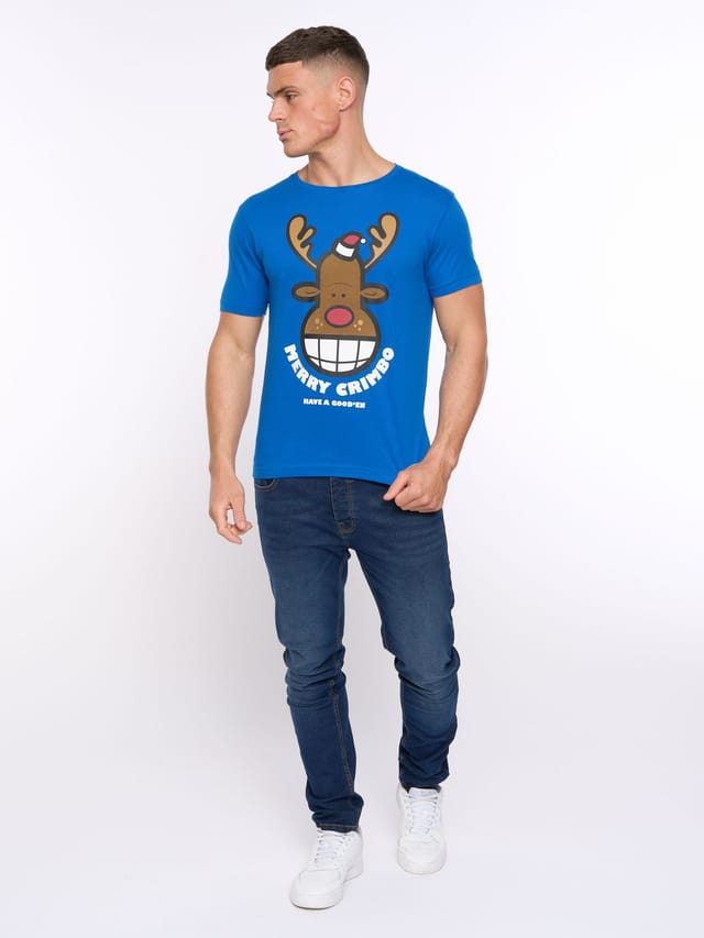 Xplicit Xplicit Men's Rednose Xmas T-Shirt in Blue - 2