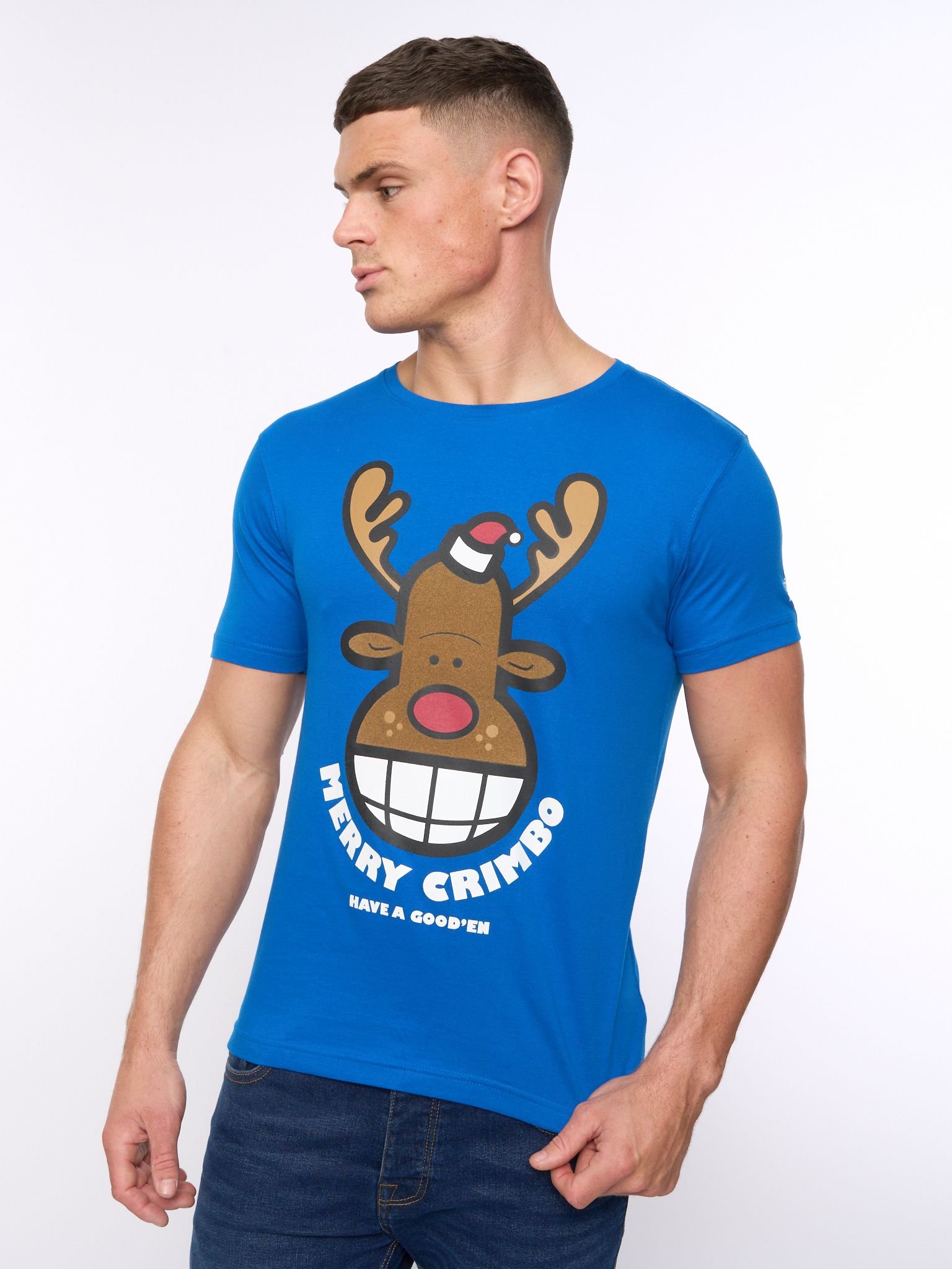 Xplicit Xplicit Men's Rednose Xmas T-Shirt in Blue - 4