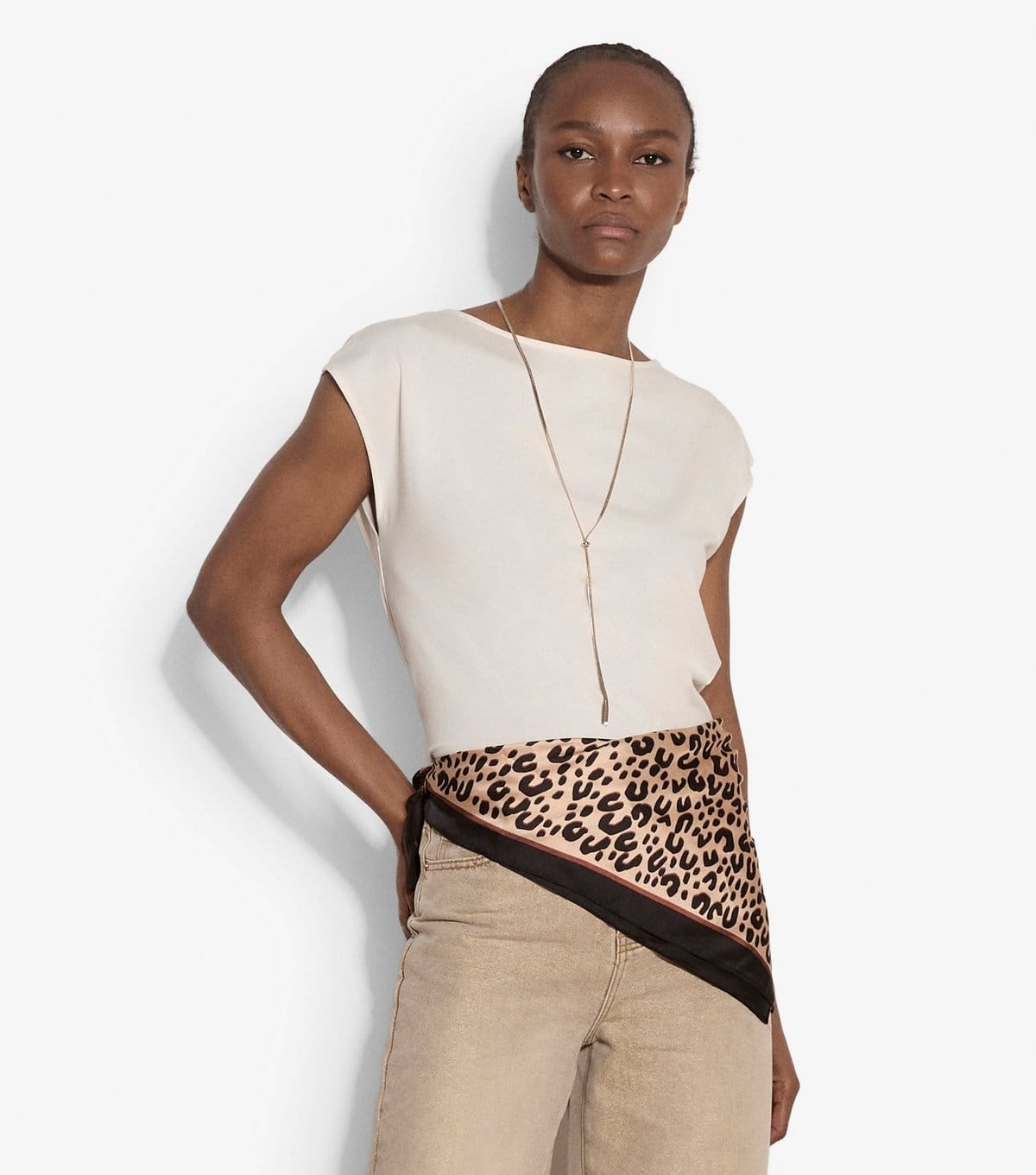 Apricot Women's Cream Slash Neck T-Shirt Apricot New Look - 4