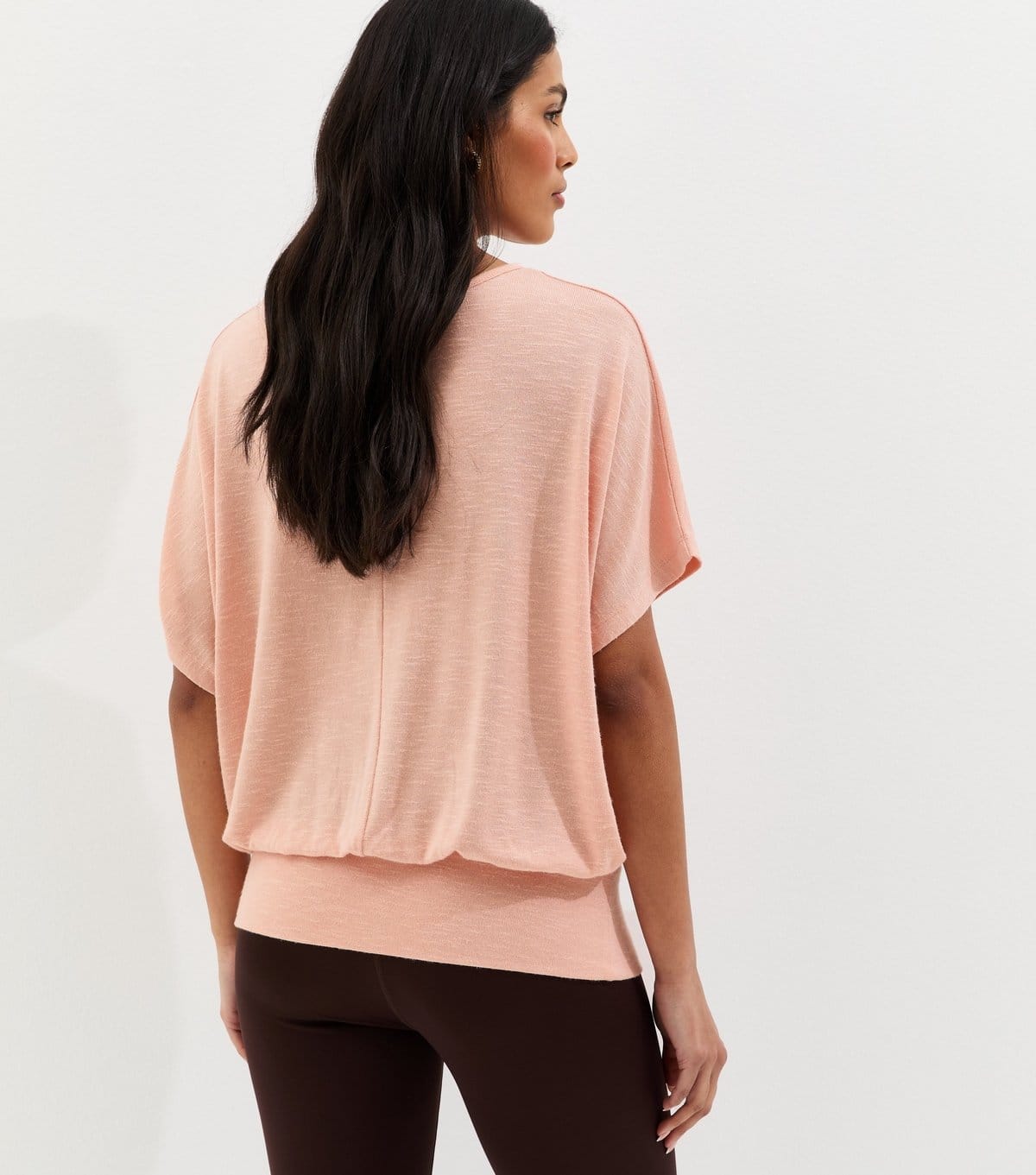 New Look Women's Pink Soft Touch Slub Batwing T-Shirt New Look - 4