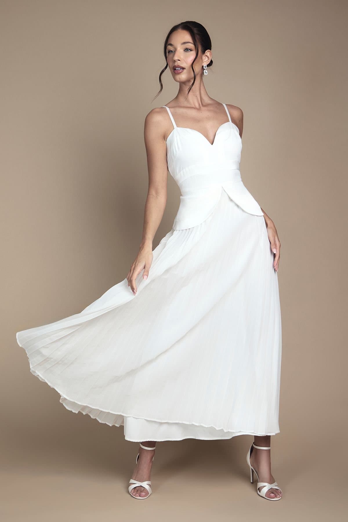 Coast Coast Women's Strappy Crepe Maxi Wedding Dress in Ivory