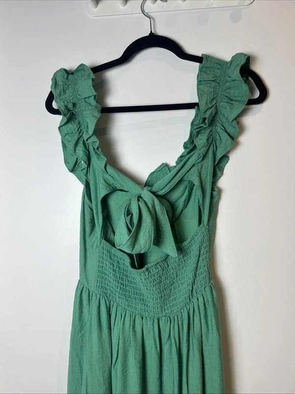 New Look New look - tie back midi dress - size 10 - green
