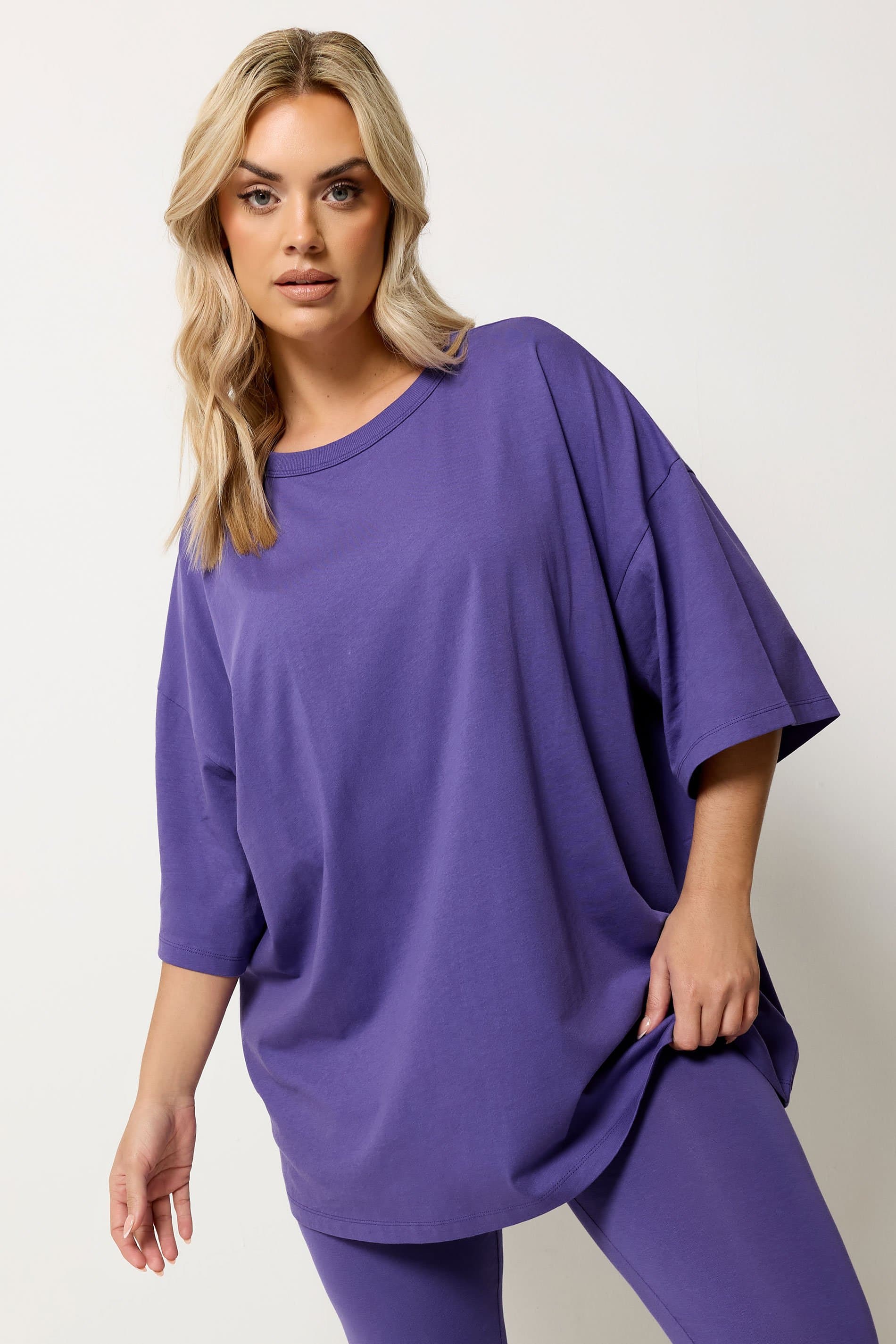 Yours Plus Size Purple Boxy Tshirt