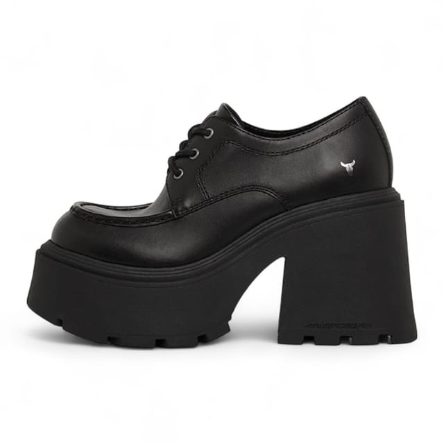 Windsor Smith Windsor Smith Women's Leather Chunky Platform Lace-Up Shoes - Starcrossed in Black - 3