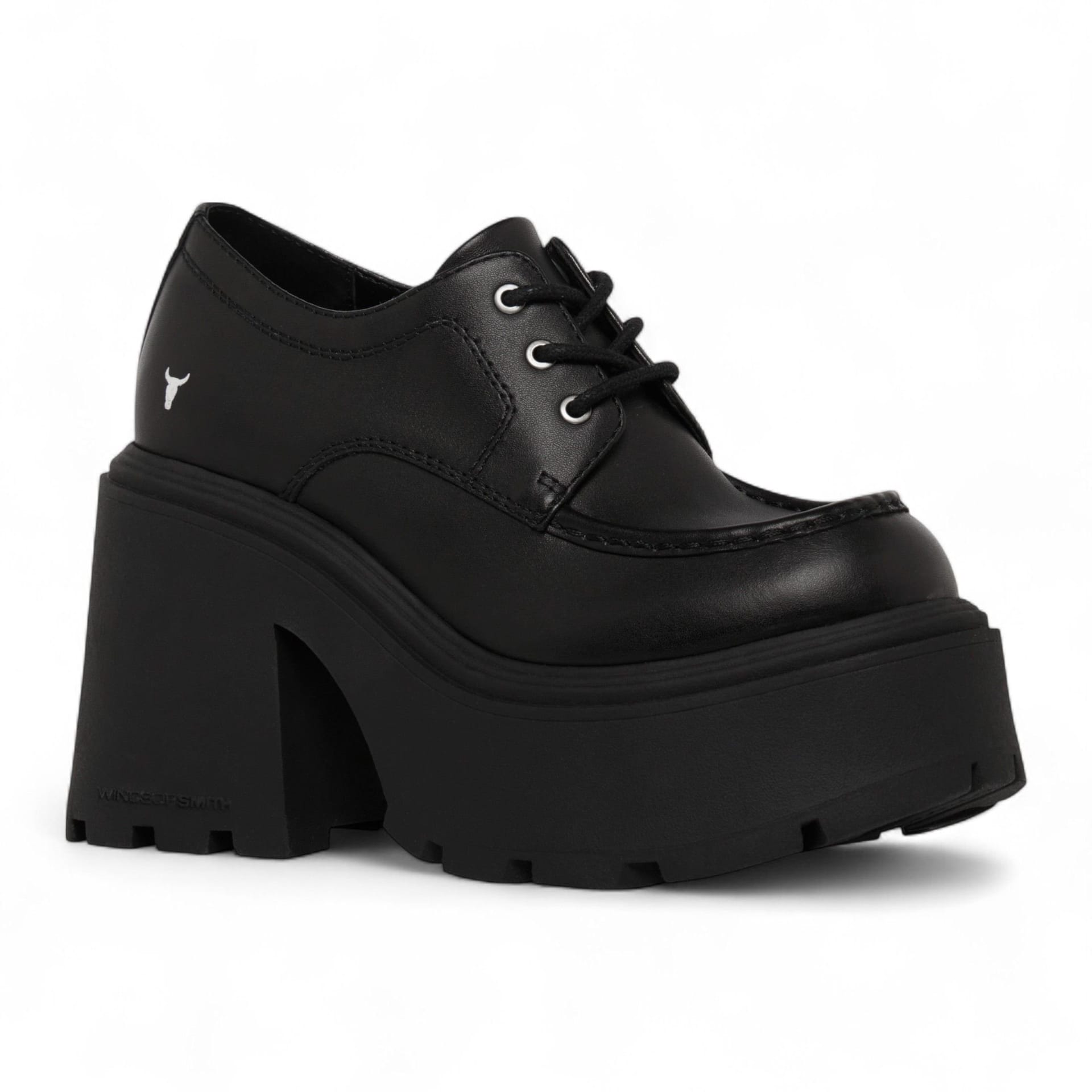 Windsor Smith Windsor Smith Women's Leather Chunky Platform Lace-Up Shoes - Starcrossed in Black - 4