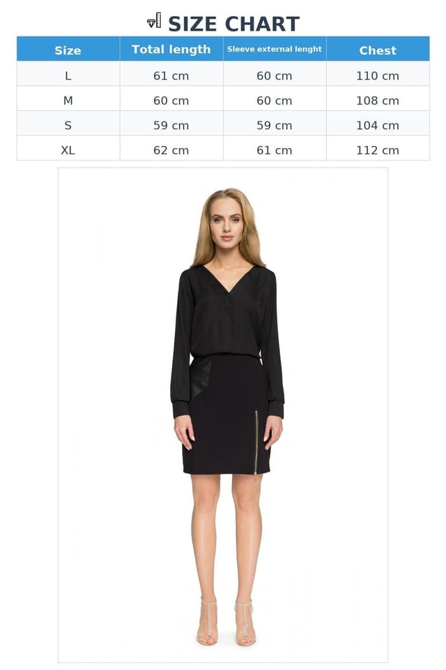 Love Lace Love Lace Women's Smooth Airy V Neck Blouse Everyday Wear in Black - 3