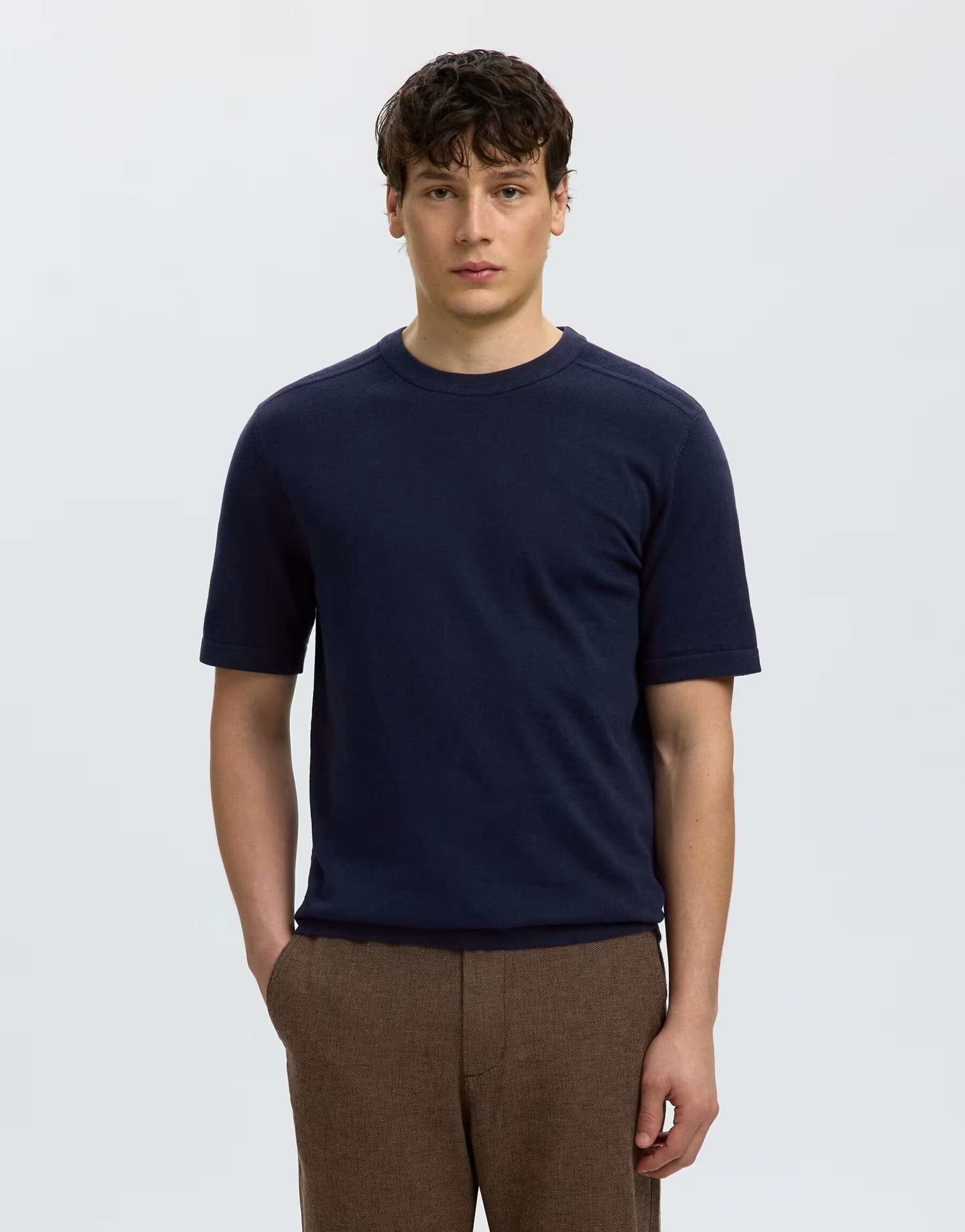 ASOS Selected Knitted top in navy blazer