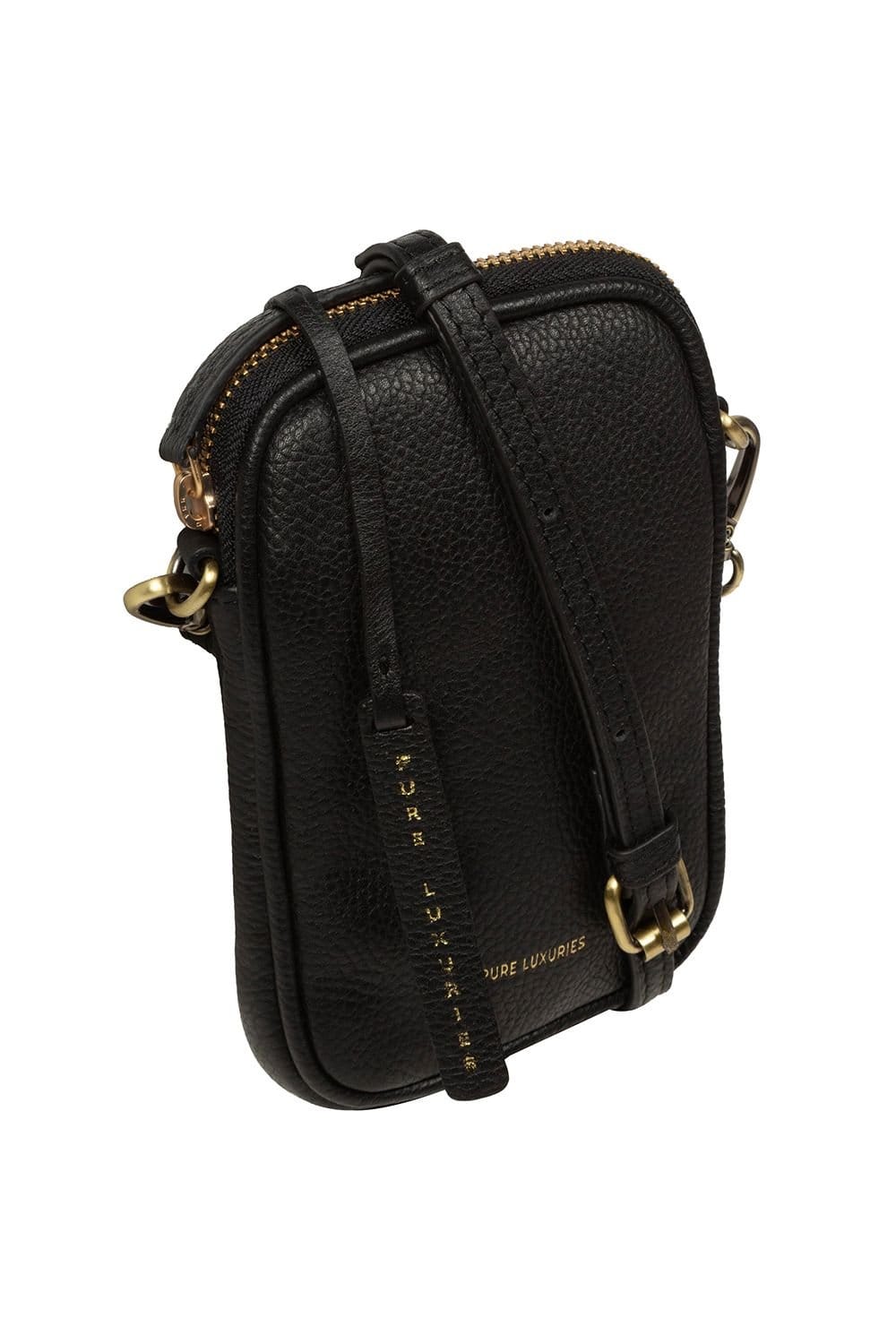 Pure Luxuries London Pure Luxuries London Women's 'Cosima' Leather Cross Body Phone Bag in Black - 4