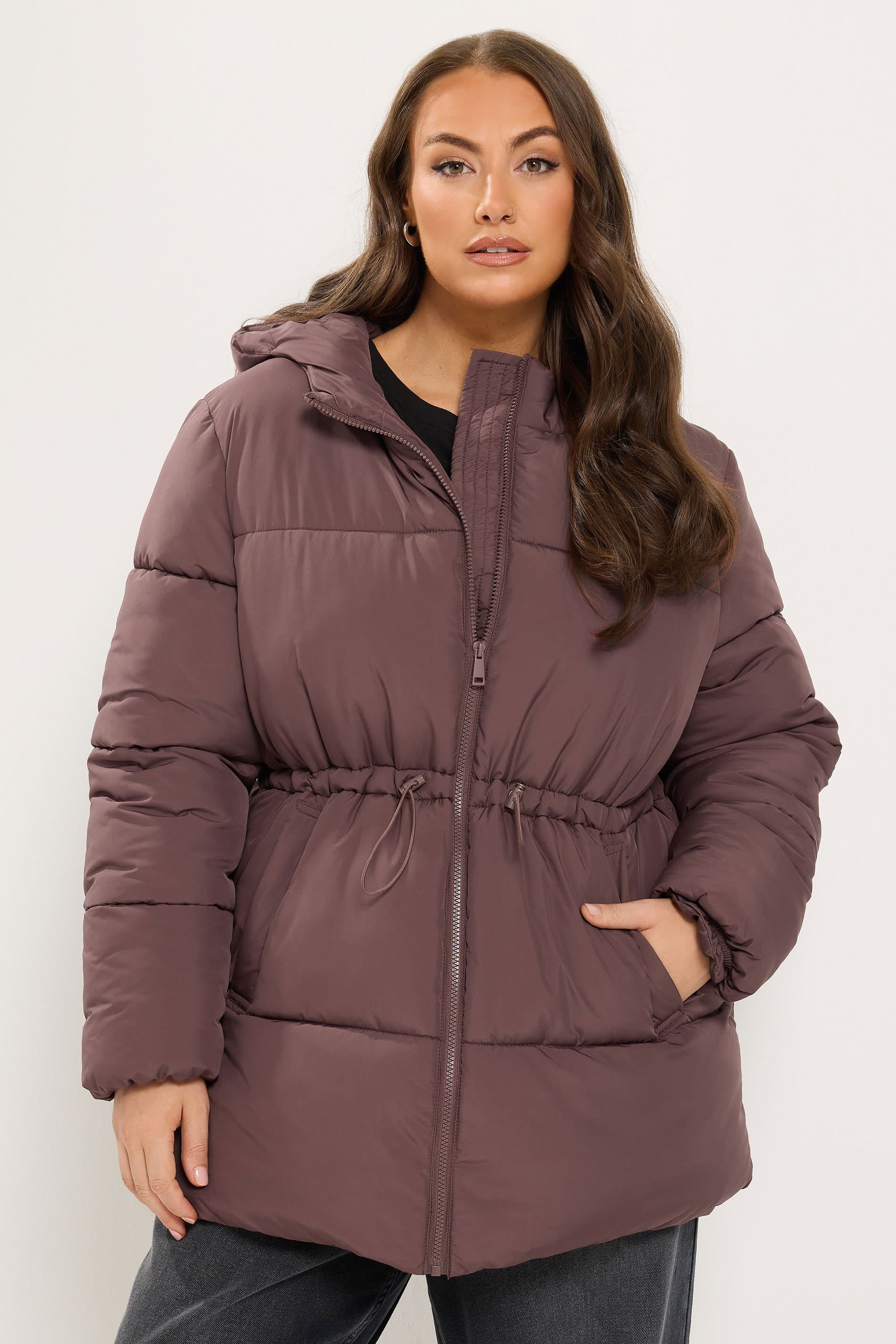 Yours Plus Size Pink Short Padded Jacket
