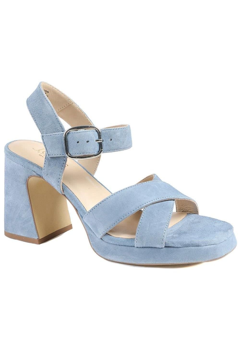 Jones Bootmaker Jones Bootmaker Light Blue Suede Platform Sandals