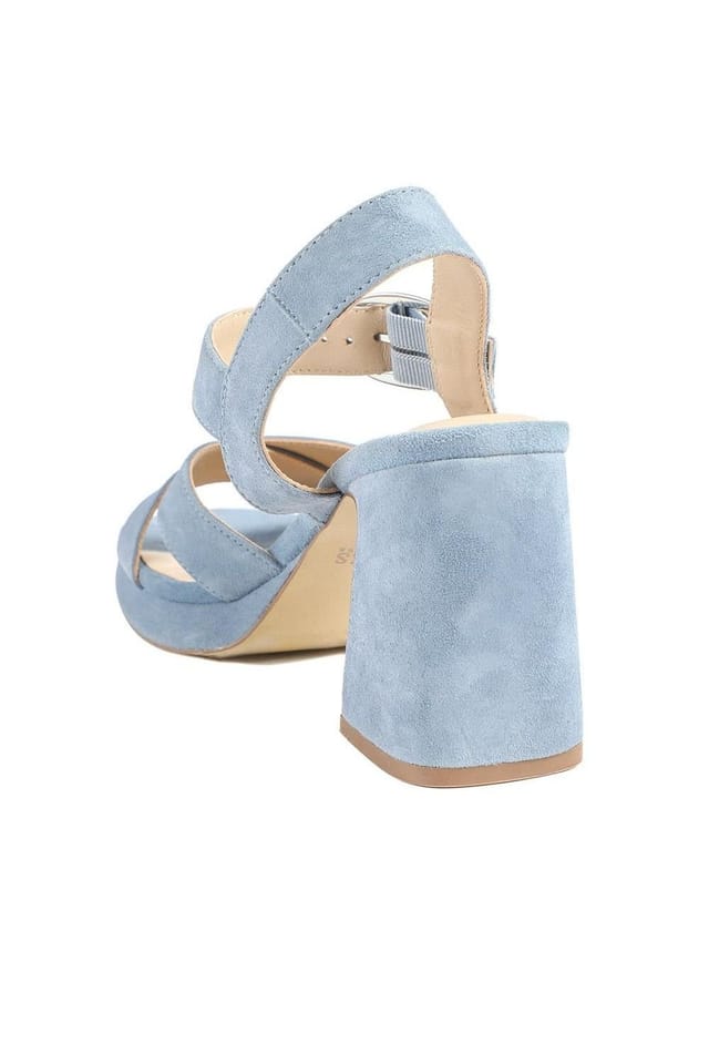 Jones Bootmaker Jones Bootmaker Women's Gladiola2 Leather Platform Sandals in Light Blue - 3