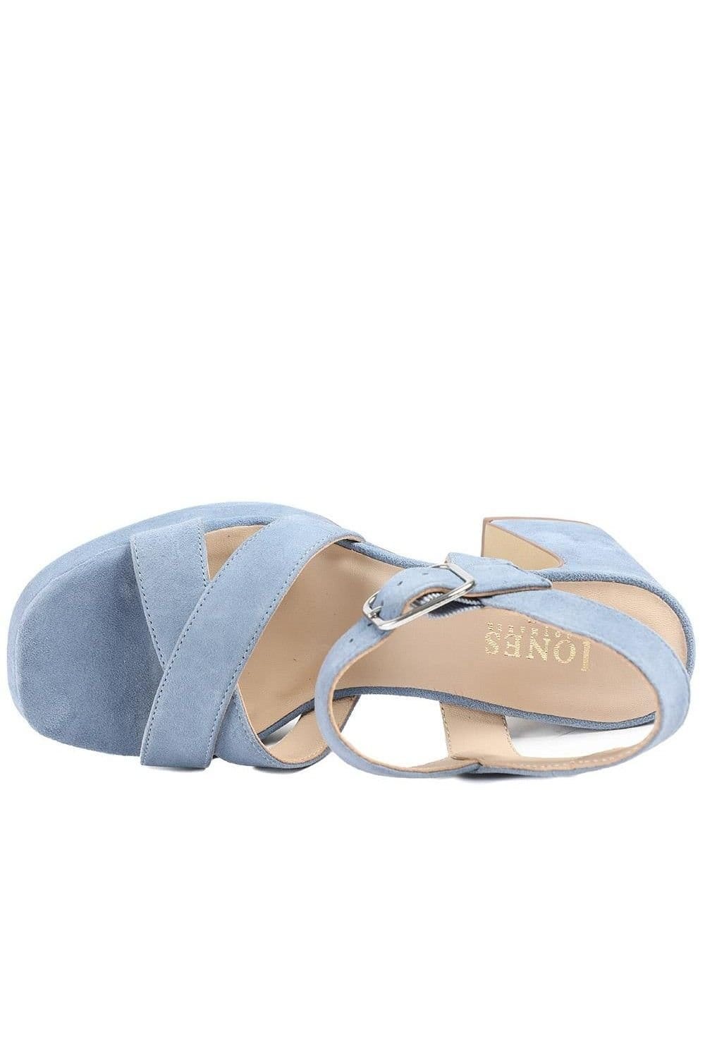 Jones Bootmaker Jones Bootmaker Women's Gladiola2 Leather Platform Sandals in Light Blue - 4