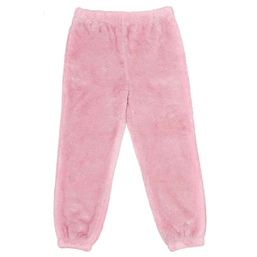 Brand Lab Brand Lab Men's Fluffy Fleece Jogging Bottoms in Baby Pink - 1