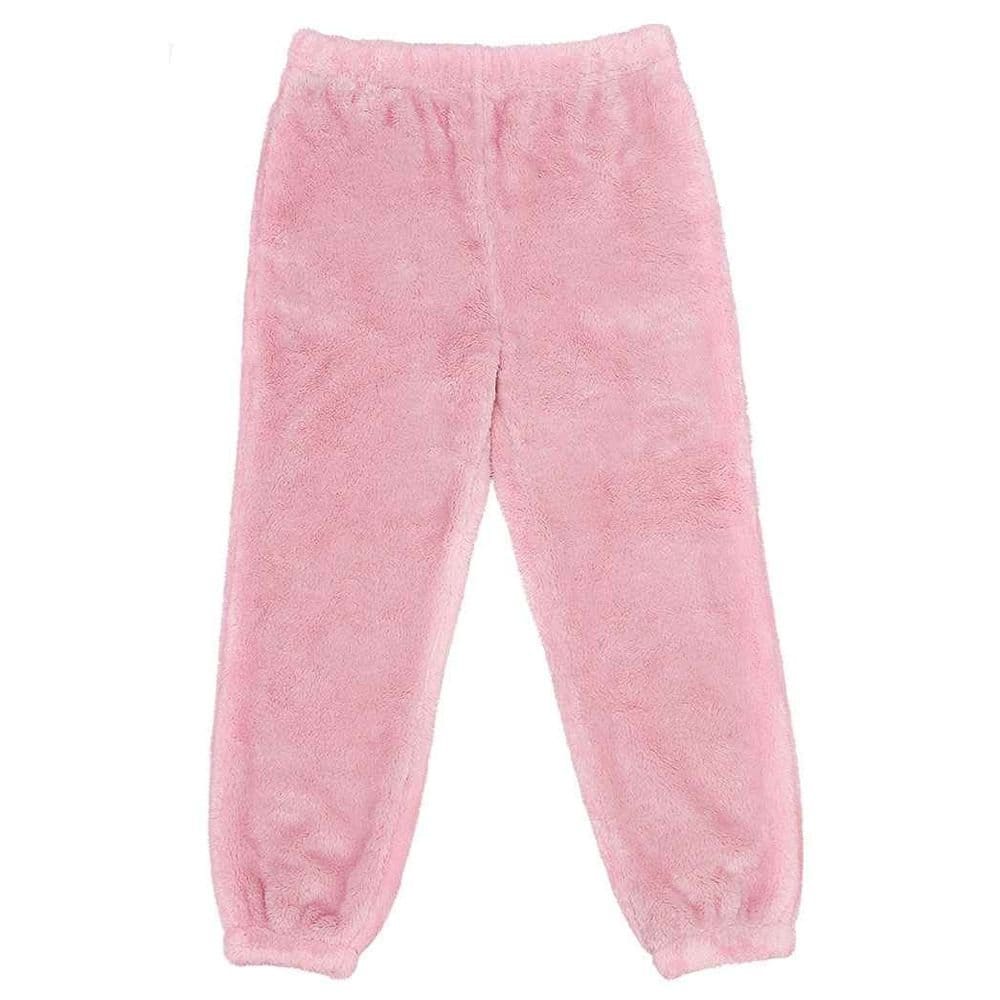Brand Lab Brand Lab Men's Fluffy Fleece Jogging Bottoms in Baby Pink - 1
