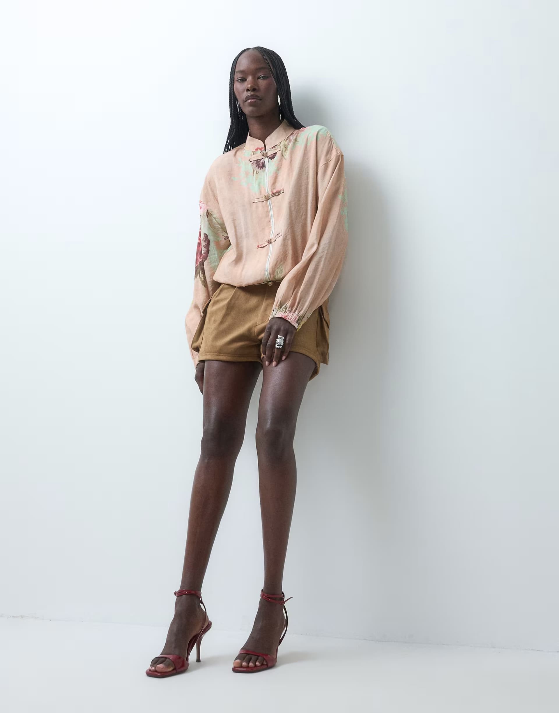 ASOS ASOS DESIGN Tailored utility suedette short in tan
