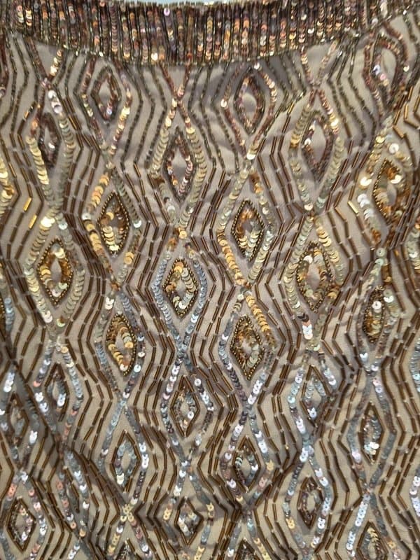 New Look New Look Fully Gold Beaded Sequin Skirt Festivals Concerts Size 14